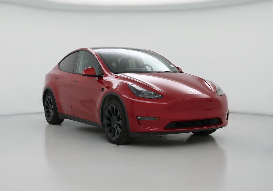 2023 Tesla Model Y Long Range All-Wheel Drive in Red — CarMax photo