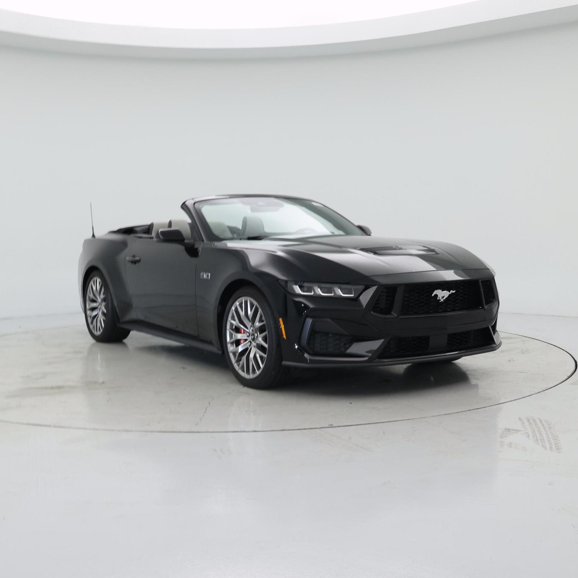 Black 2024 Ford Mustang Convertible Rear-Wheel Drive Automatic