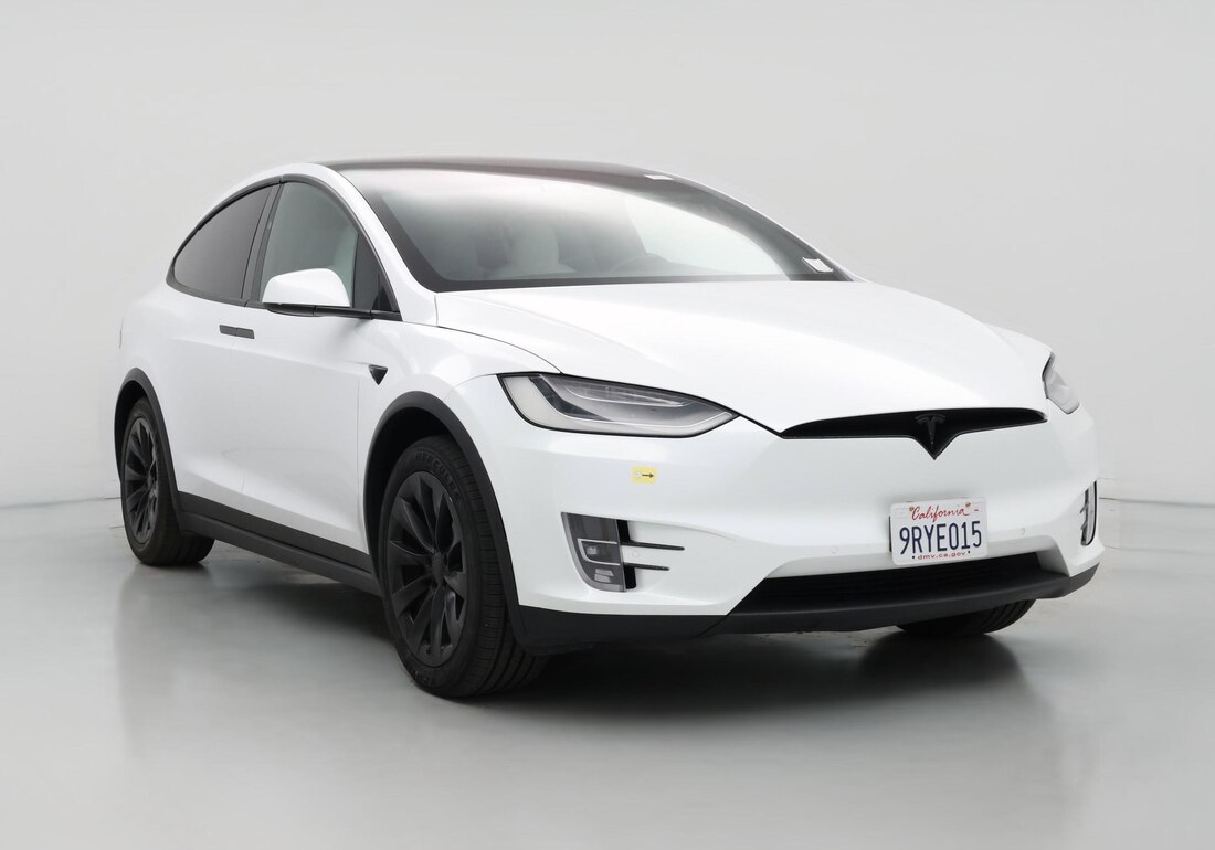 2021 Tesla Model X Long Range Plus in White — CarMax photo