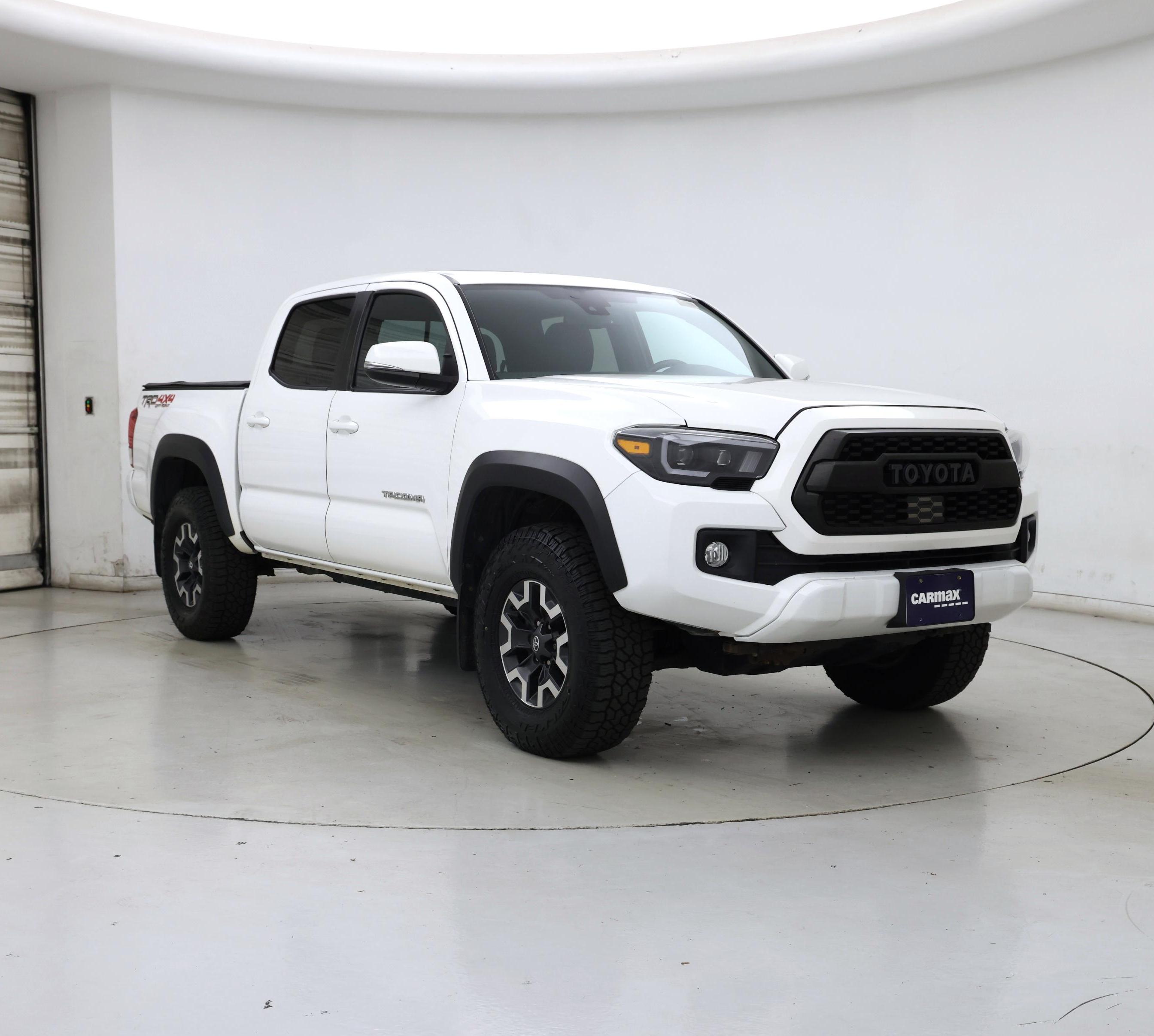 White 2019 Toyota Tacoma Pickup Truck Four-Wheel Drive Manual