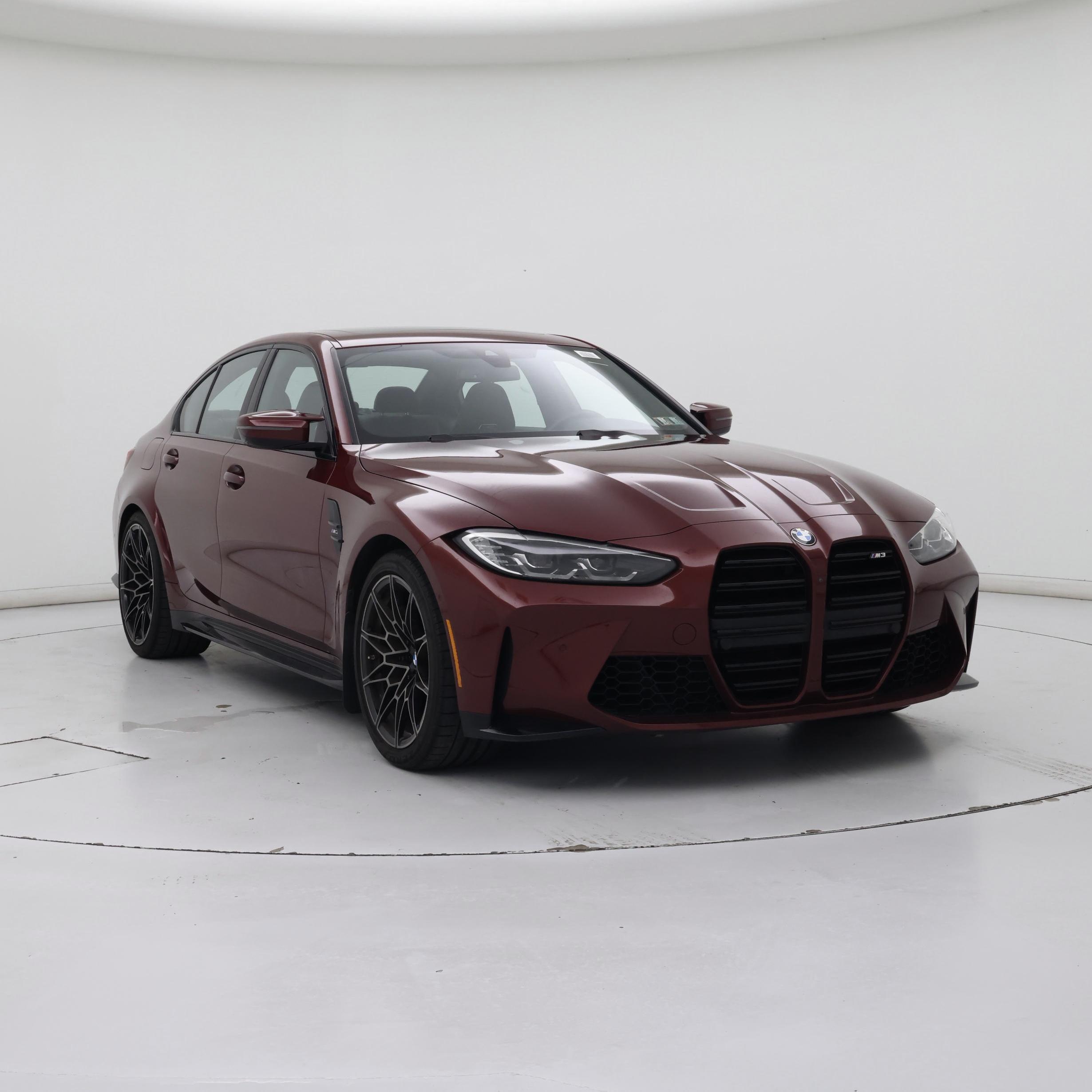 Red (Burgundy) 2022 BMW M3 Sedan Rear-Wheel Drive Manual