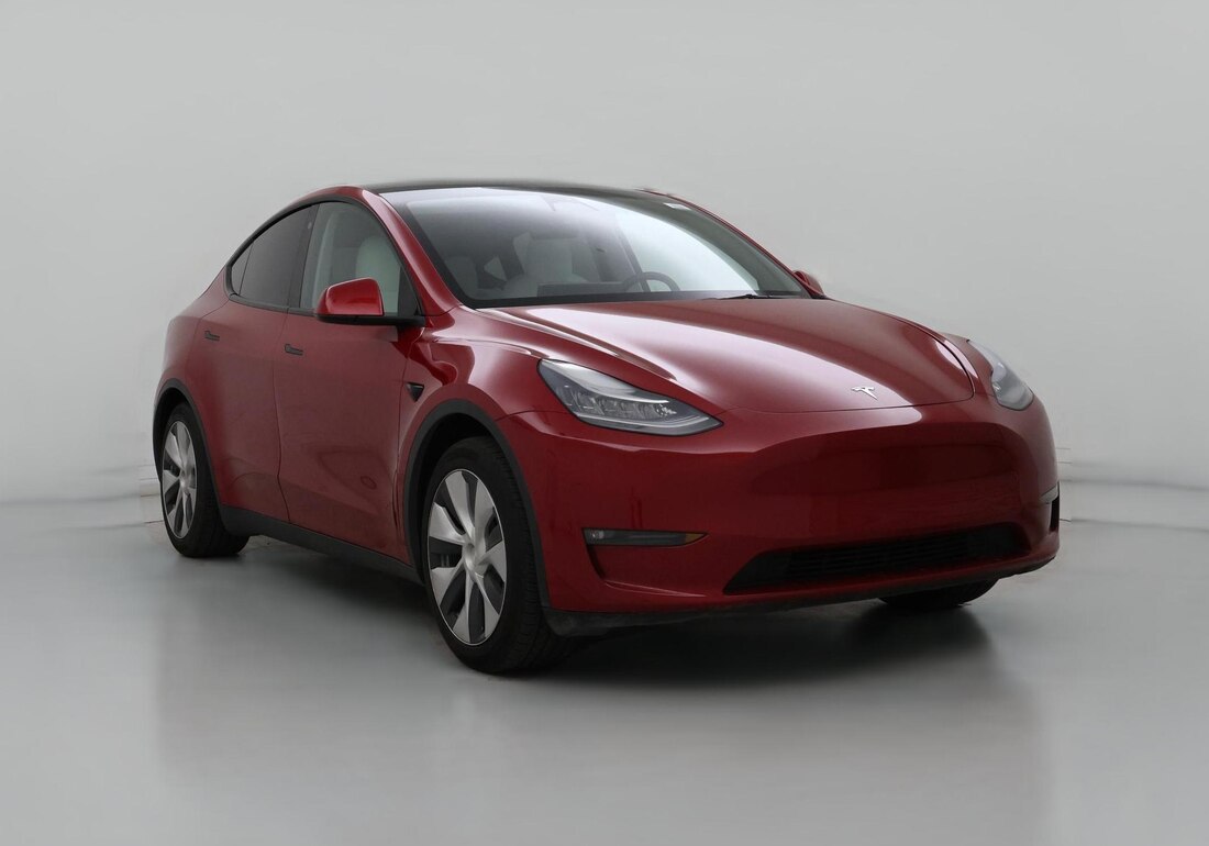 2021 Tesla Model Y Long Range All-Wheel Drive in Red — CarMax photo