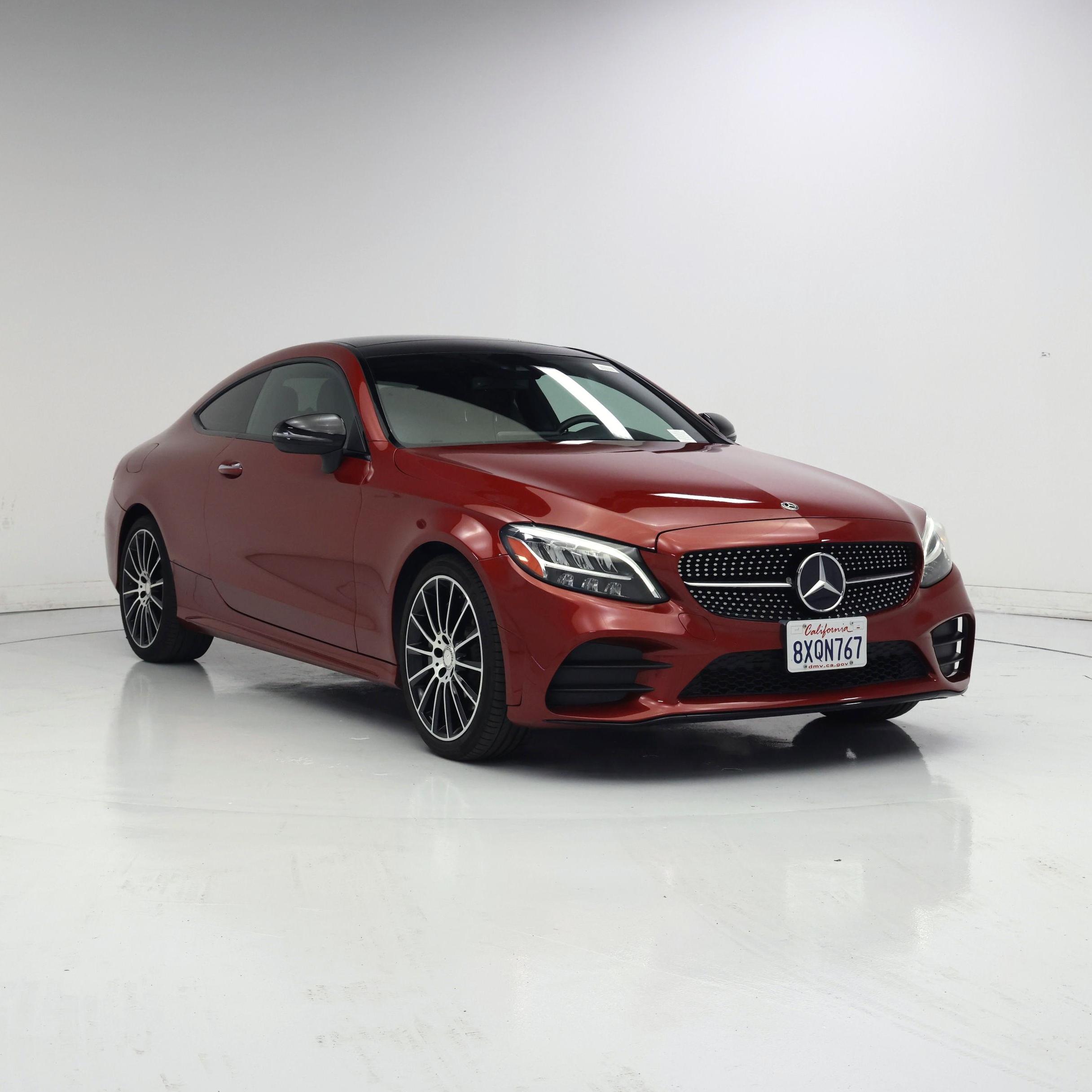 Red 2019 Mercedes-Benz C-Class Coupe Rear-Wheel Drive Automatic