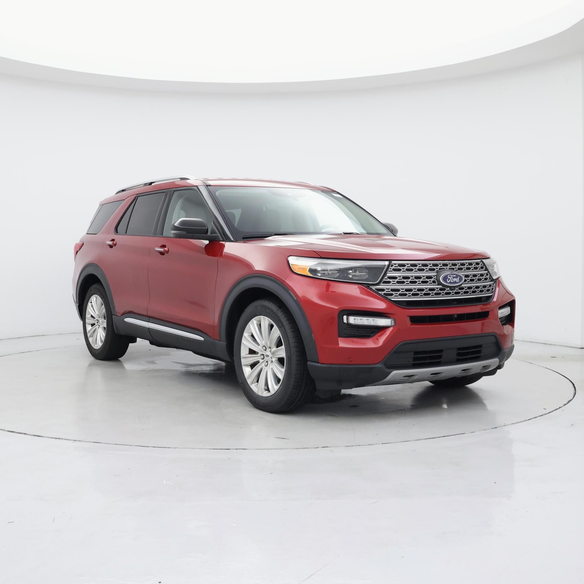 Red 2021 Ford Explorer SUV / Crossover Rear-Wheel Drive Automatic