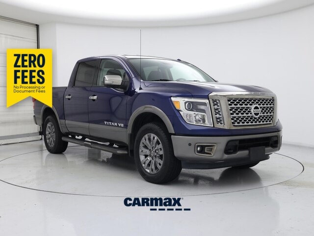 Blue 2018 Nissan Titan Pickup Truck Four-Wheel Drive Automatic