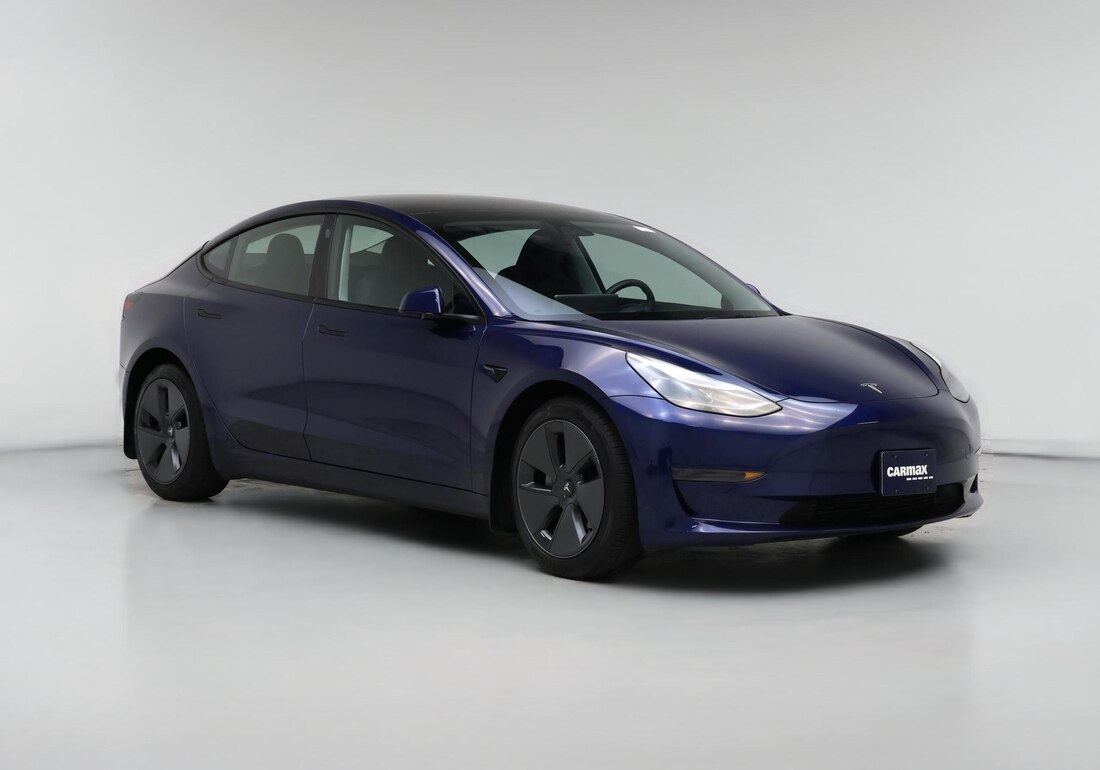2023 Tesla Model 3 Rear-Wheel Drive in Blue — CarMax photo
