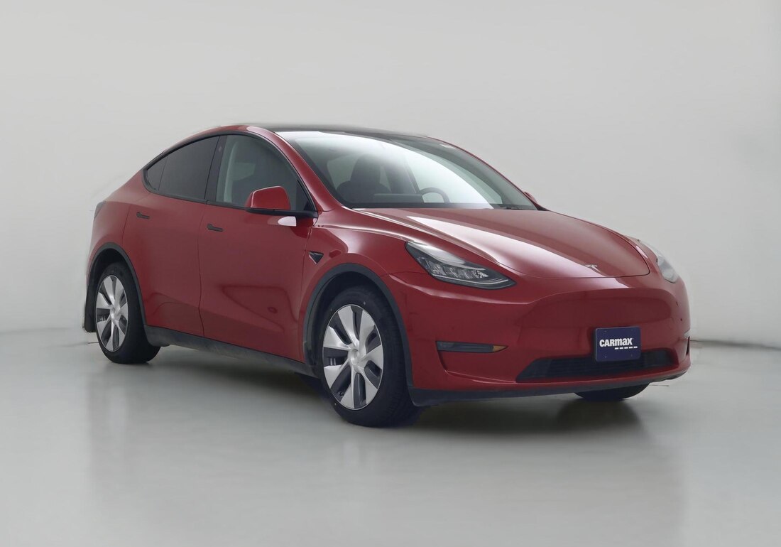 2023 Tesla Model Y Long Range All-Wheel Drive in Red — CarMax photo