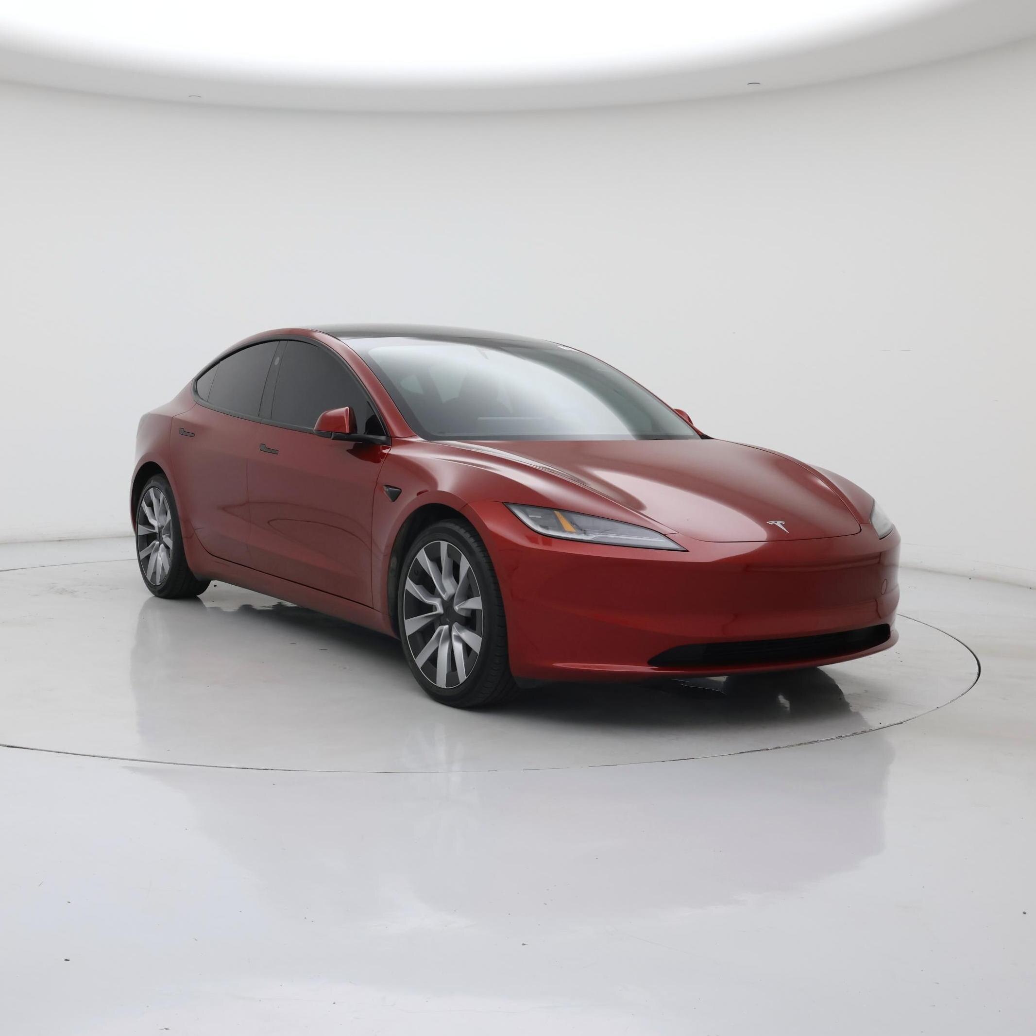Red 2024 Tesla Model 3 Sedan Rear-Wheel Drive Automatic