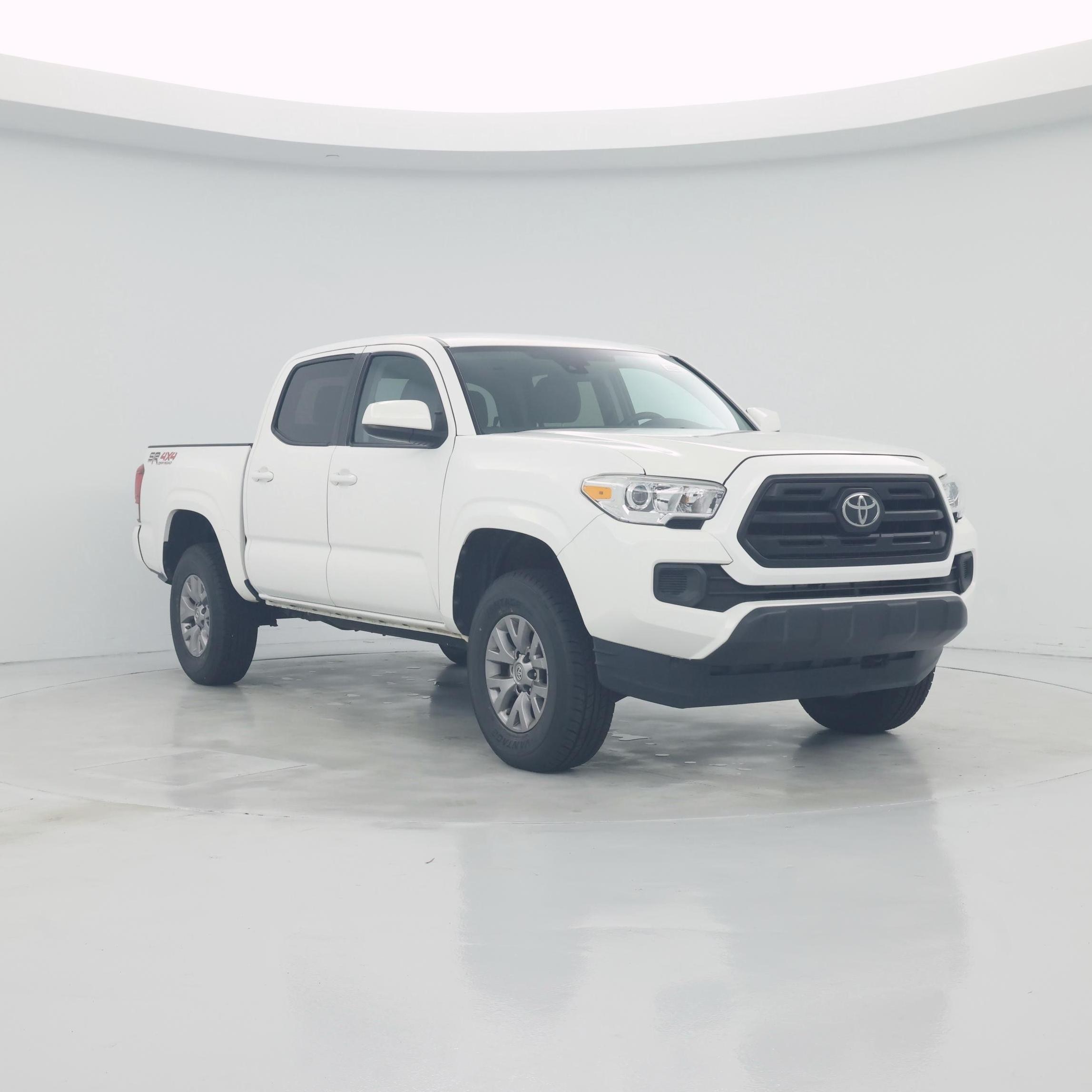 White 2019 Toyota Tacoma Pickup Truck Four-Wheel Drive Automatic