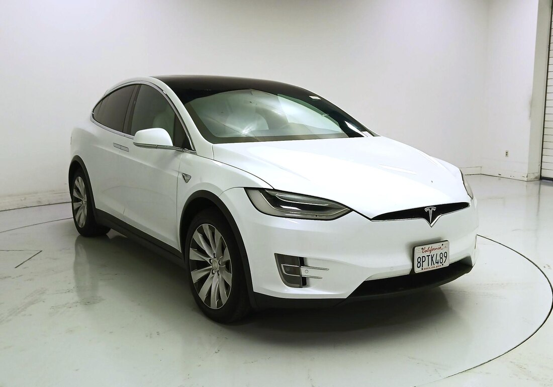 2020 Tesla Model X Long Range Plus in White — CarMax photo