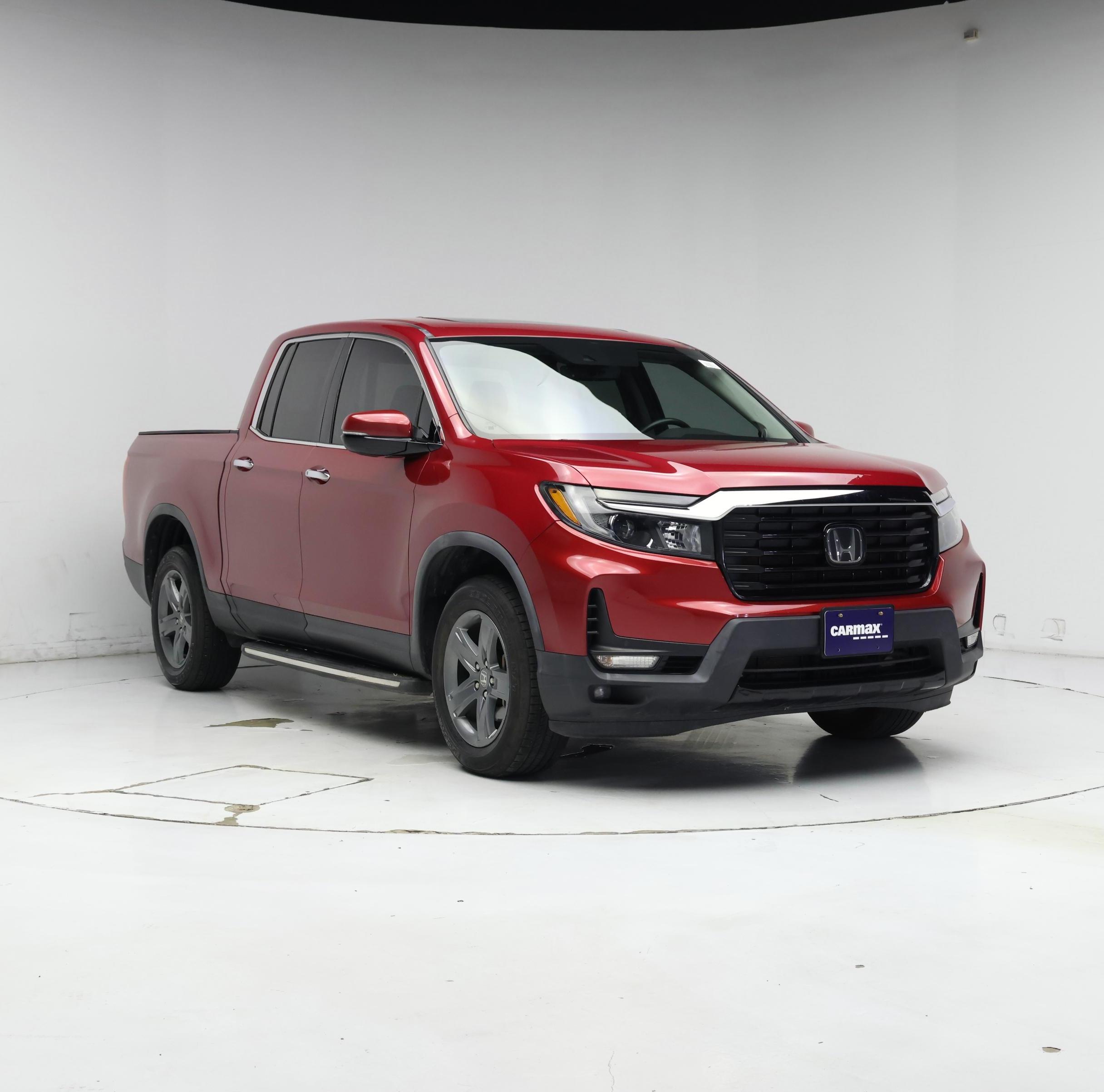 Red 2022 Honda Ridgeline Pickup Truck All-Wheel Drive Automatic