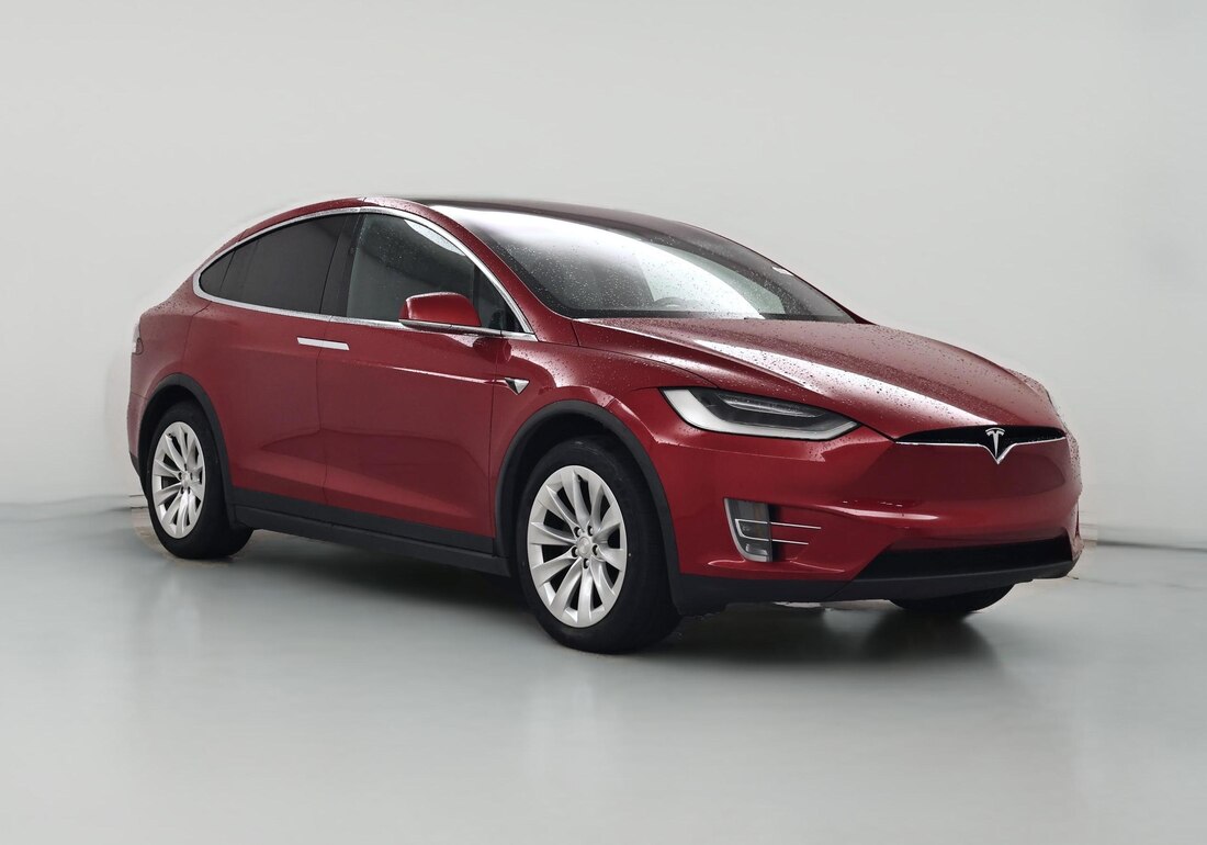 2020 Tesla Model X Long Range Plus in Red — CarMax photo