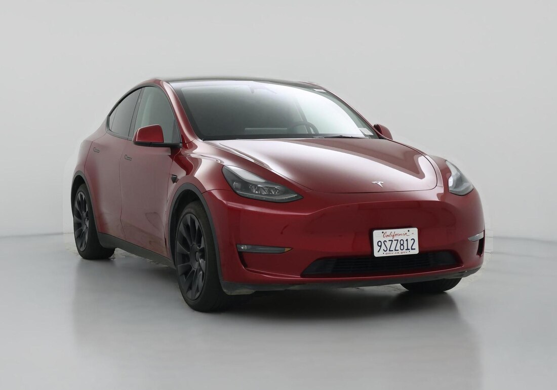 2024 Tesla Model Y Long Range All-Wheel Drive in Red — CarMax photo