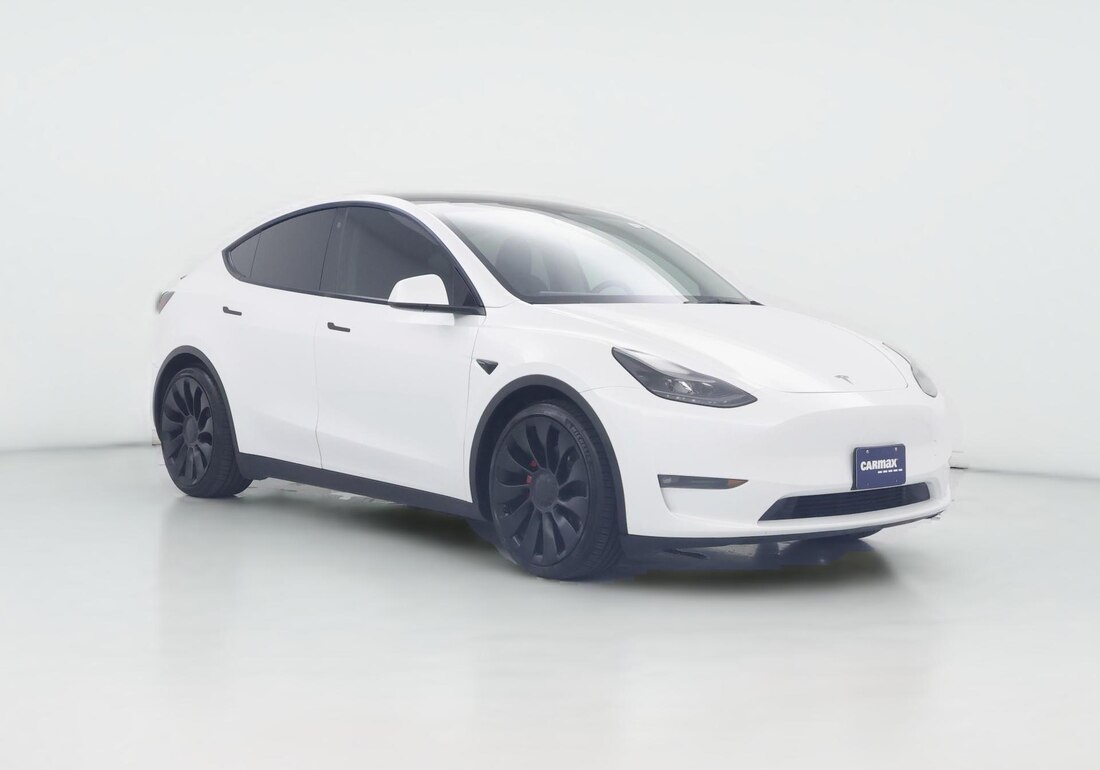 2023 Tesla Model Y Performance All-Wheel Drive in White — CarMax photo