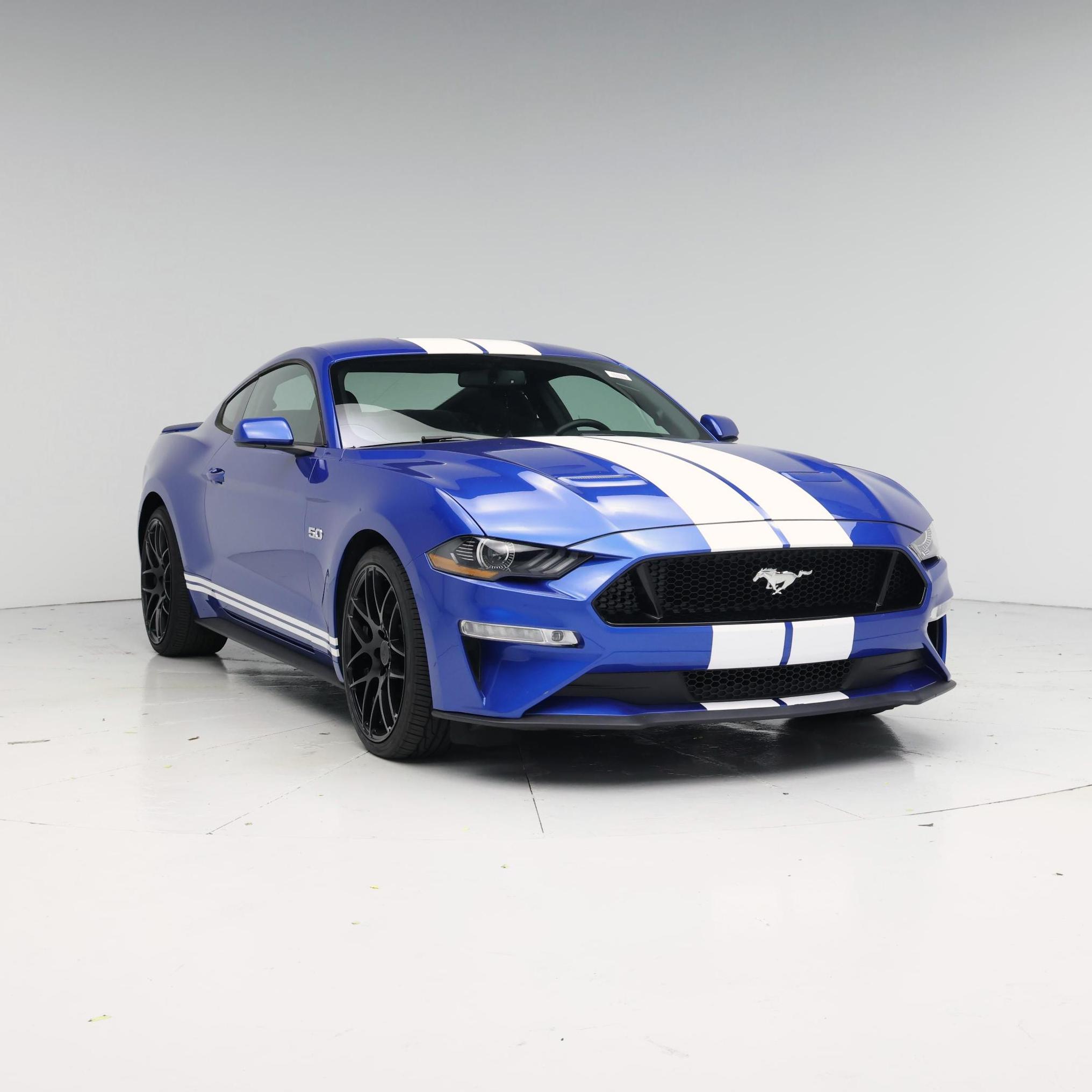 Blue 2020 Ford Mustang Coupe Rear-Wheel Drive Manual
