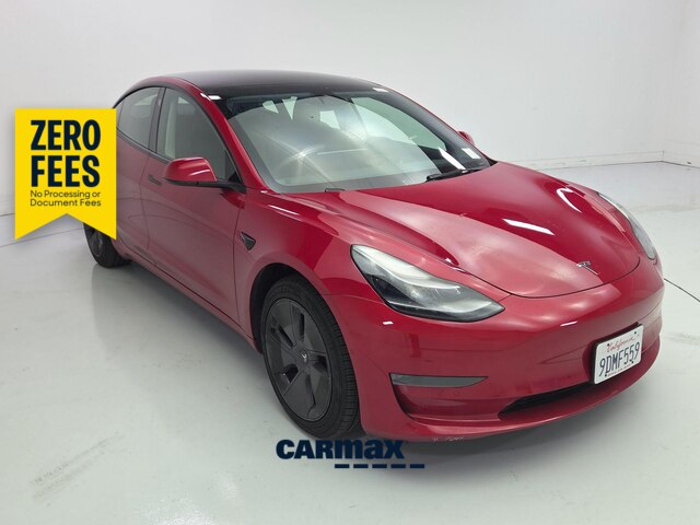 Red 2022 Tesla Model 3 Sedan Rear-Wheel Drive Automatic