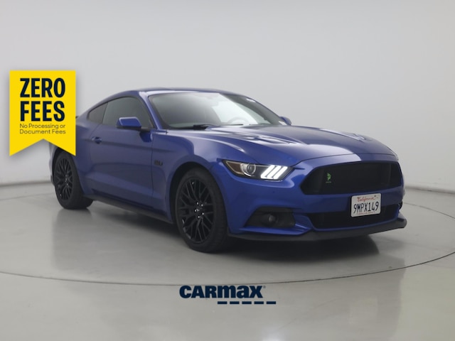 Blue 2017 Ford Mustang Coupe Rear-Wheel Drive Manual