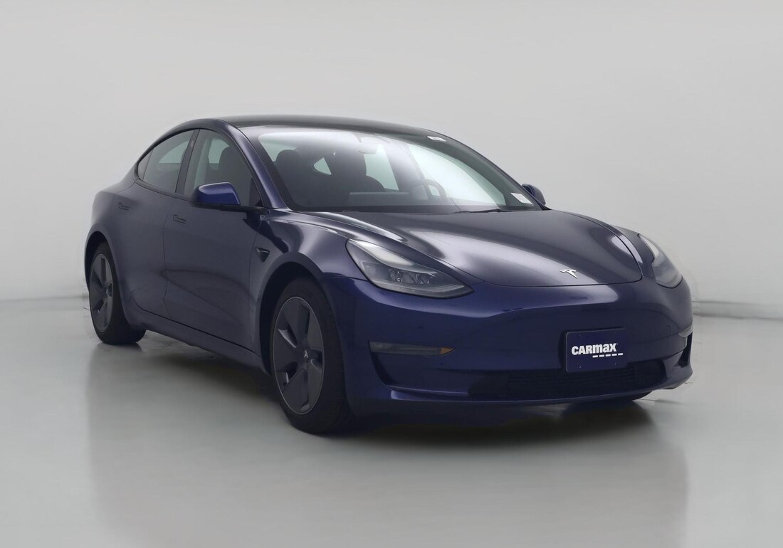 2022 Tesla Model 3 Long Range All-Wheel Drive in Blue — CarMax photo