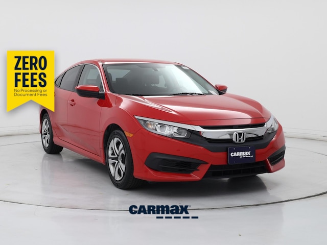 Red 2017 Honda Civic Sedan Front-Wheel Drive Automatic
