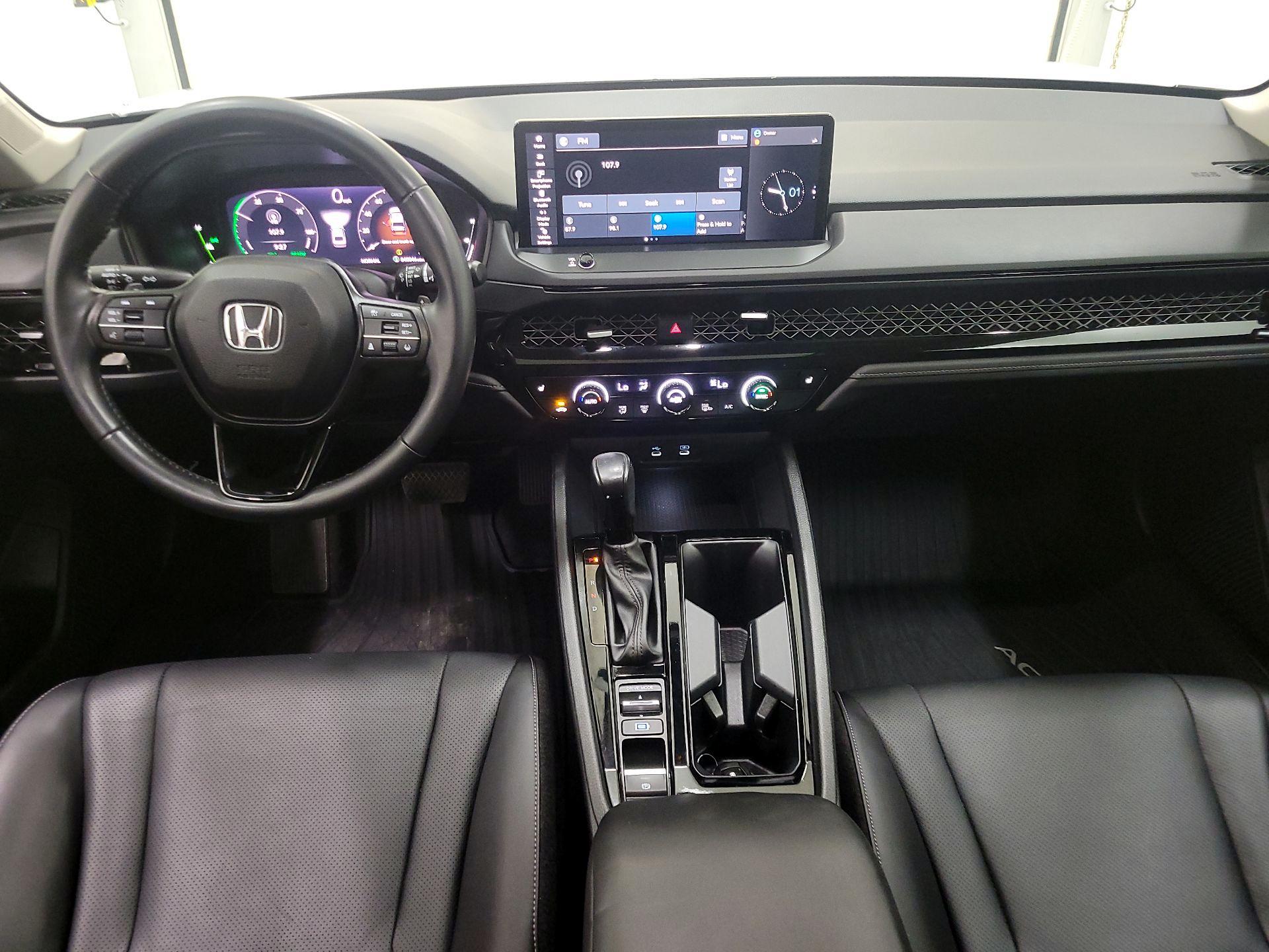 White 2023 Honda Accord Hybrid Sedan Front-Wheel Drive Automatic