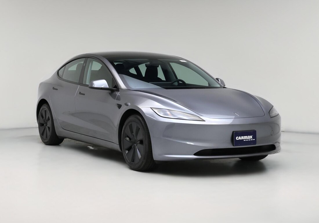 2025 Tesla Model 3 Long Range All-Wheel Drive in Gray — CarMax photo