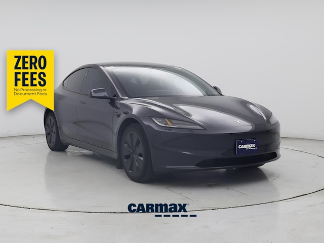 Black 2025 Tesla Model 3 Sedan Rear-Wheel Drive Automatic