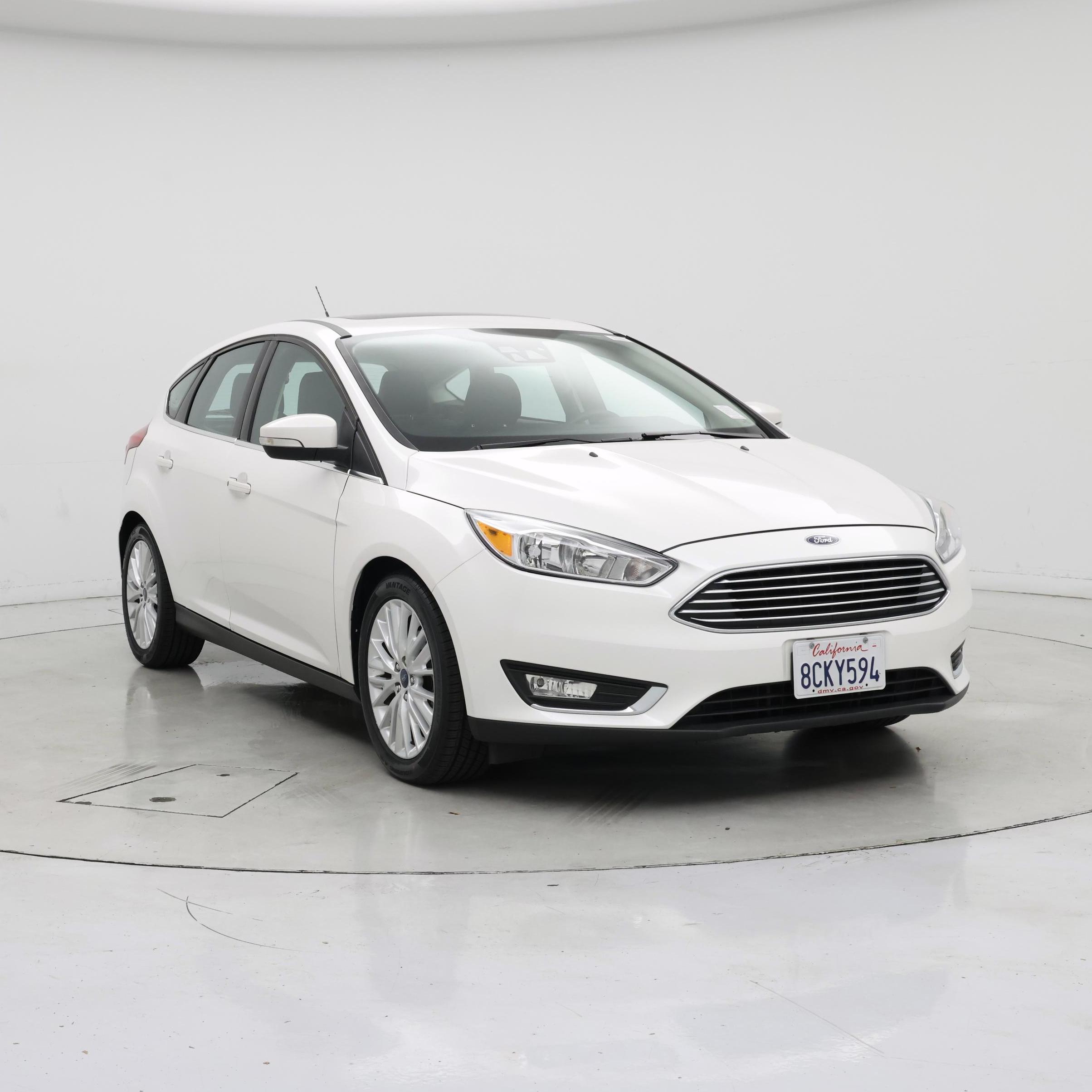 White 2017 Ford Focus Hatchback Front-Wheel Drive Automatic