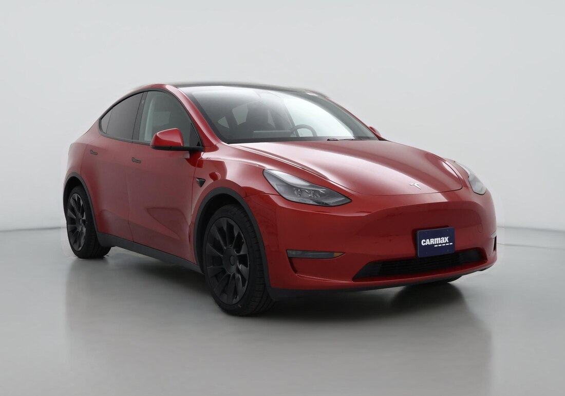 2021 Tesla Model Y Long Range All-Wheel Drive in Red — CarMax photo