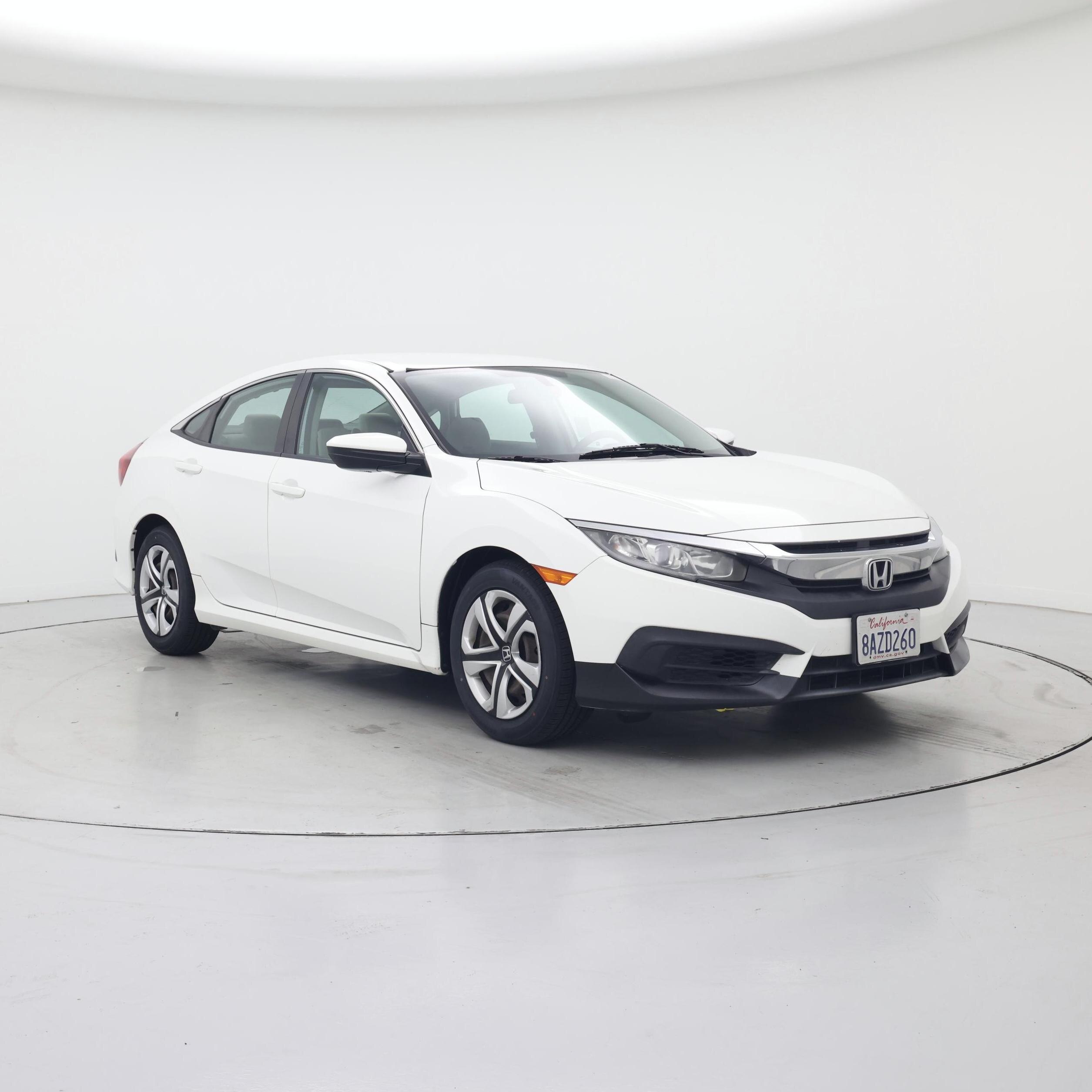 White 2017 Honda Civic Sedan Front-Wheel Drive Automatic