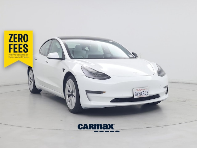 White 2021 Tesla Model 3 Sedan Rear-Wheel Drive Automatic