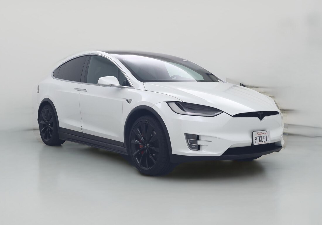 2020 Tesla Model X Long Range Plus in White — CarMax photo