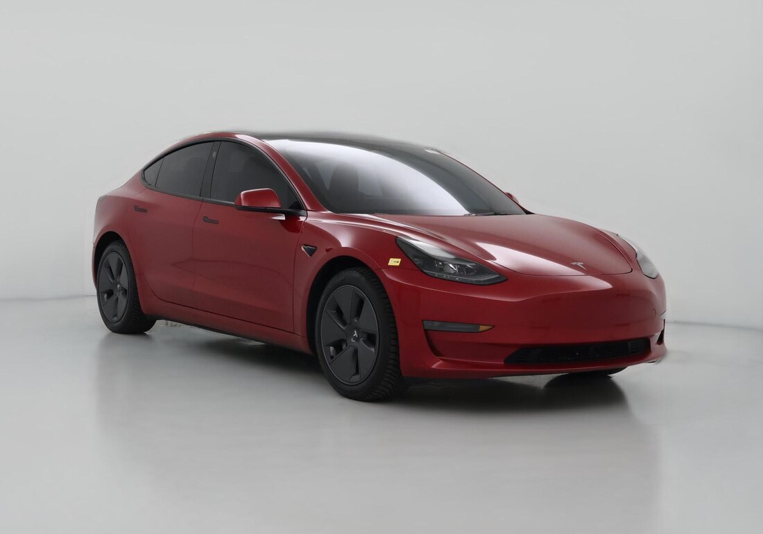 2023 Tesla Model 3 Rear-Wheel Drive in Red — CarMax photo