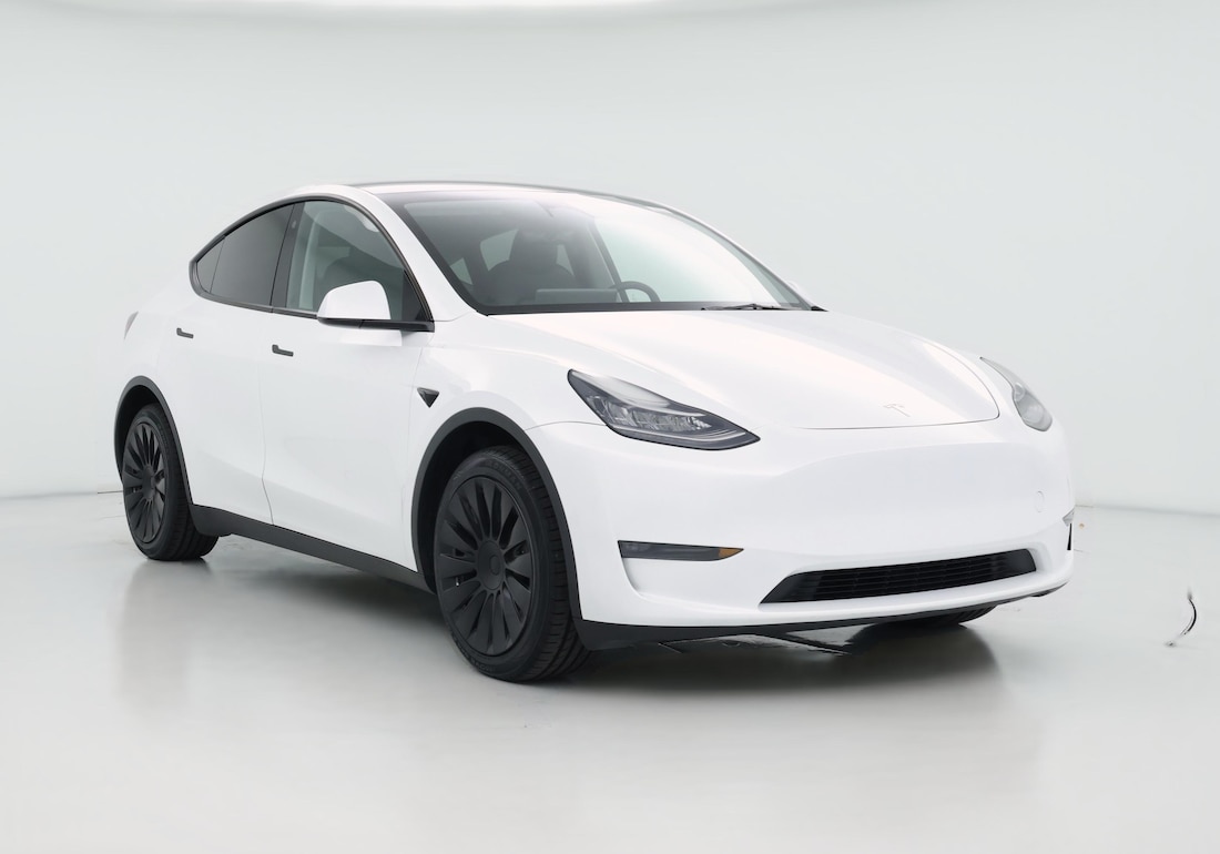 2023 Tesla Model Y Long Range All-Wheel Drive in White — CarMax photo