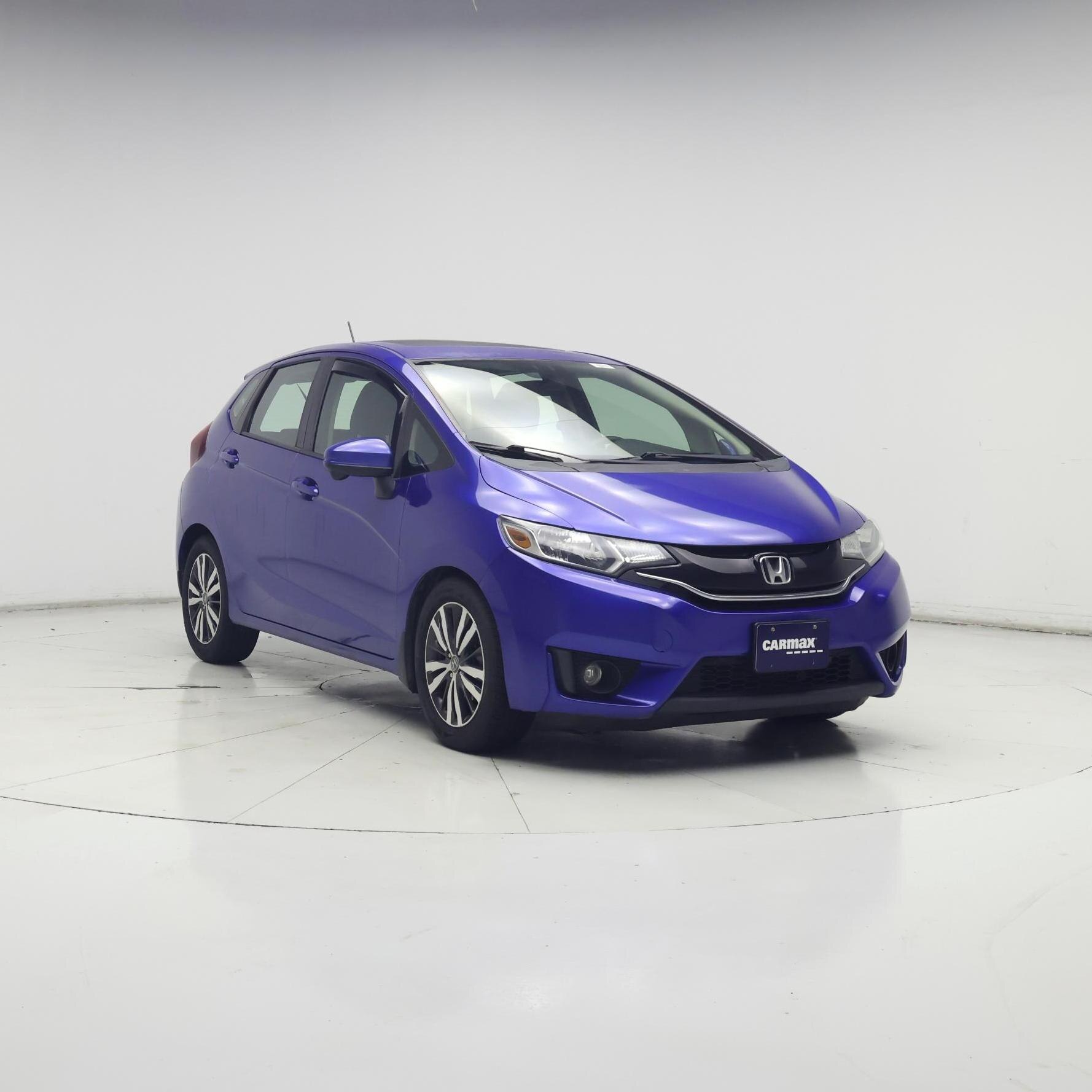 Blue 2015 Honda Fit Hatchback Front-Wheel Drive Manual
