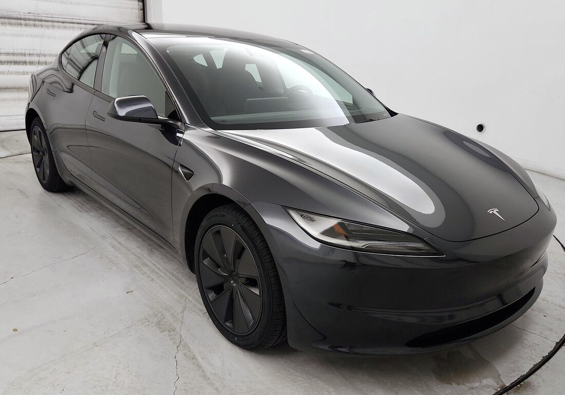 2025 Tesla Model 3 Long Range All-Wheel Drive in Gray — CarMax photo