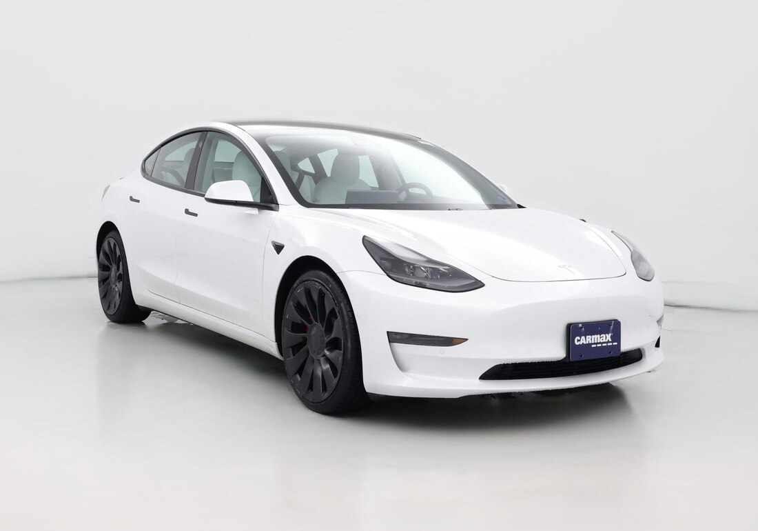 2021 Tesla Model 3 Performance in White — CarMax photo