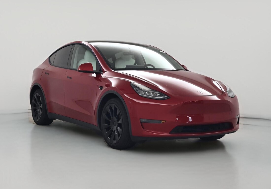 2021 Tesla Model Y Long Range All-Wheel Drive in Red — CarMax photo