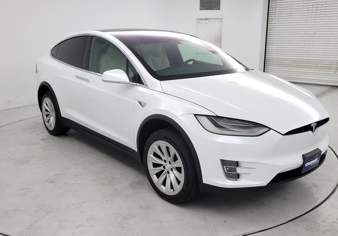 2020 Tesla Model X Long Range Plus in White — CarMax photo