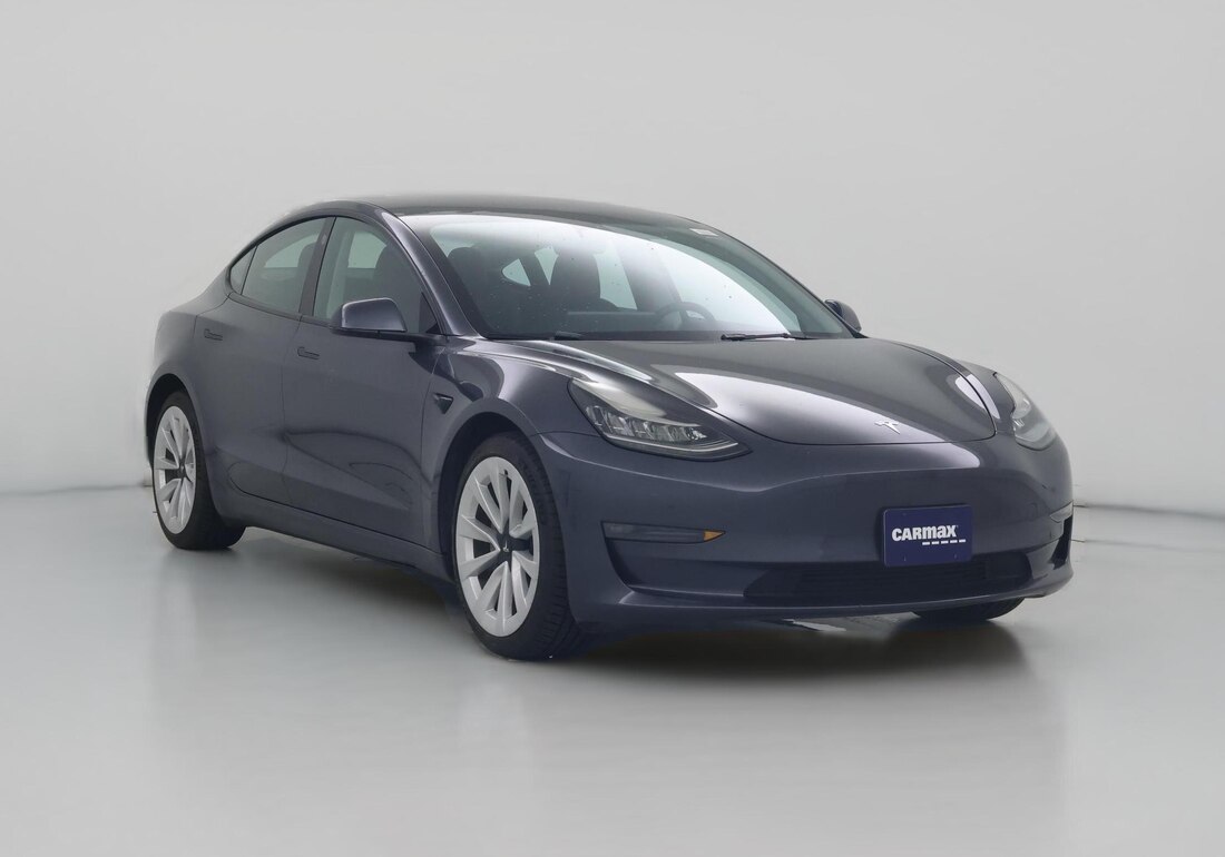 2022 Tesla Model 3 Long Range All-Wheel Drive in Gray — CarMax photo