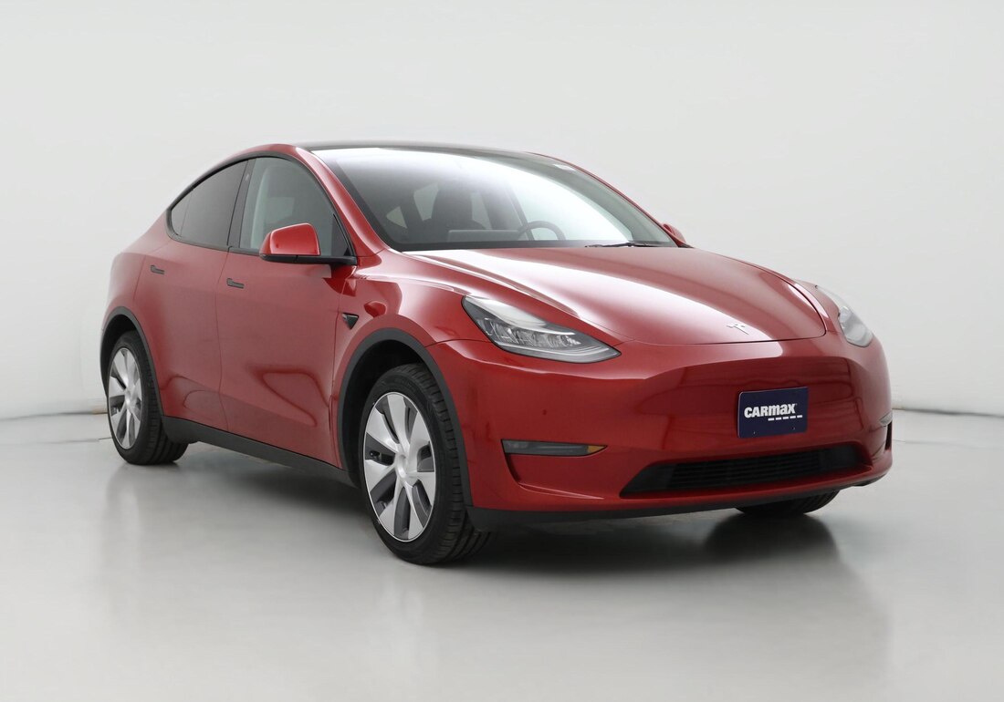 2023 Tesla Model Y Long Range All-Wheel Drive in Red — CarMax photo