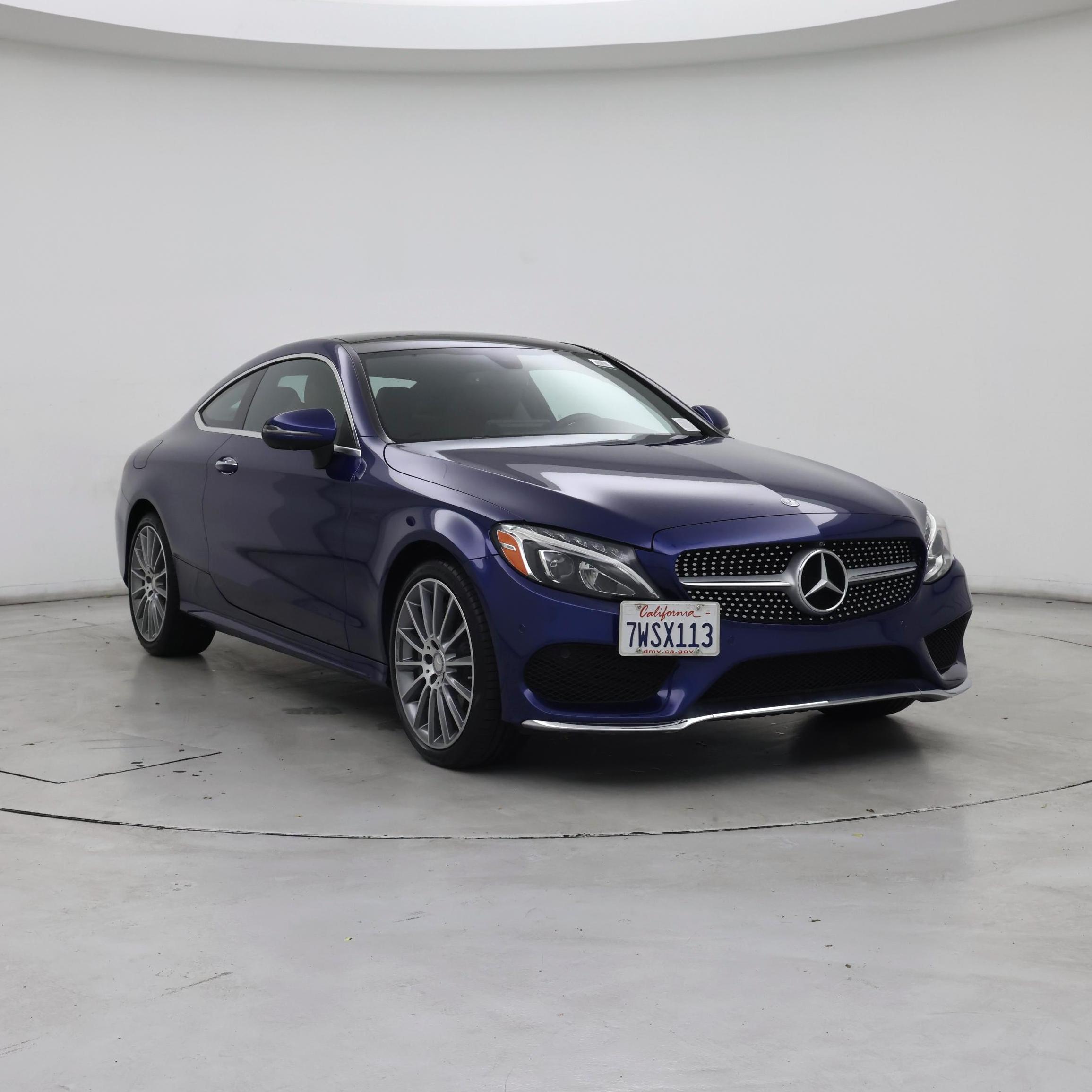 Blue 2017 Mercedes-Benz C-Class Coupe Rear-Wheel Drive Automatic