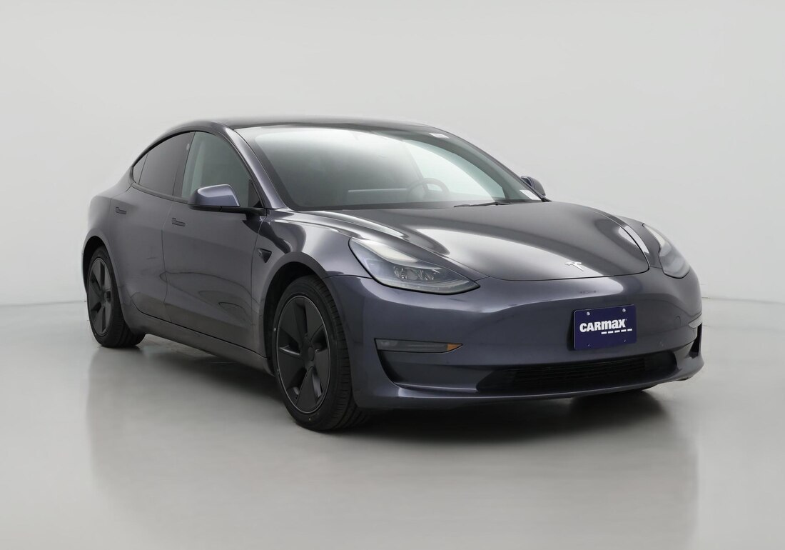 2022 Tesla Model 3 Long Range All-Wheel Drive in Gray — CarMax photo