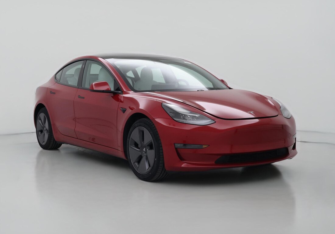 2021 Tesla Model 3 Long Range All-Wheel Drive in Red — CarMax photo