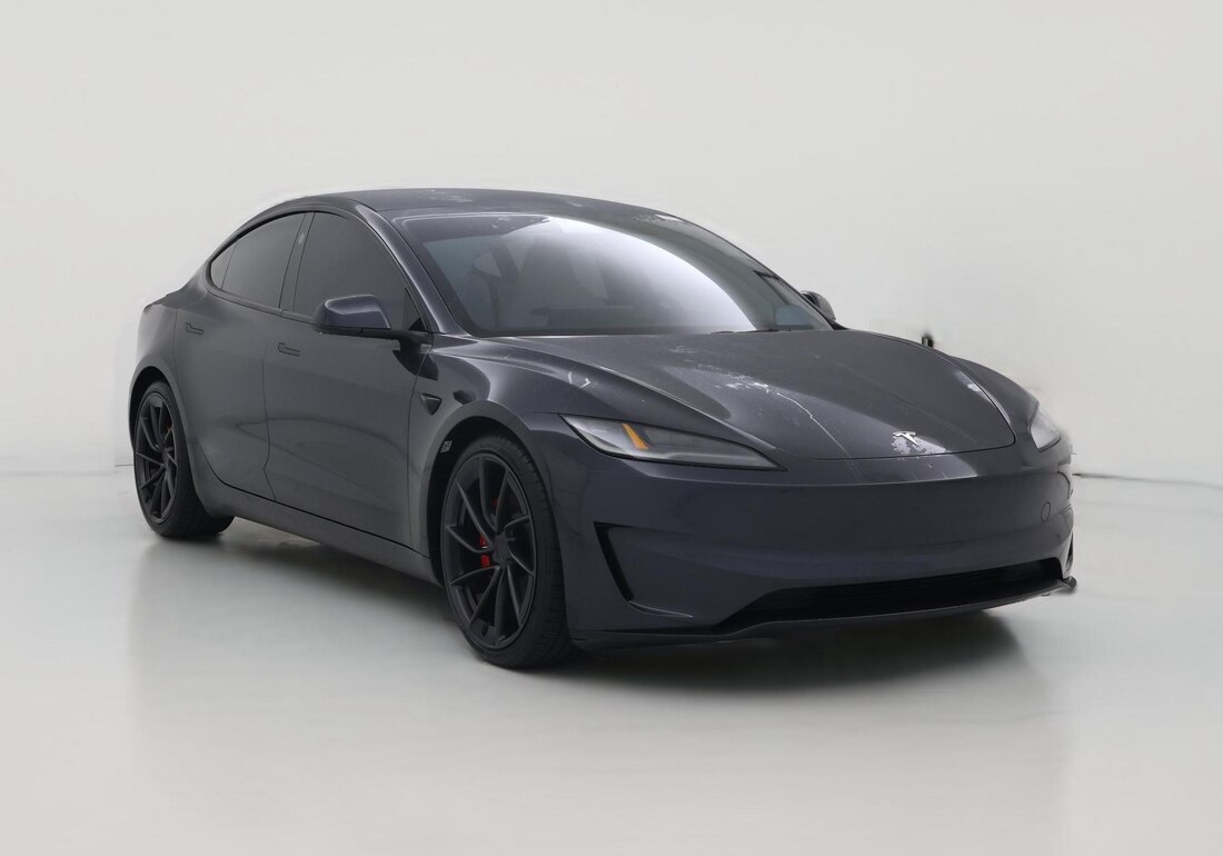 2025 Tesla Model 3 Performance All-Wheel Drive in Gray — CarMax photo