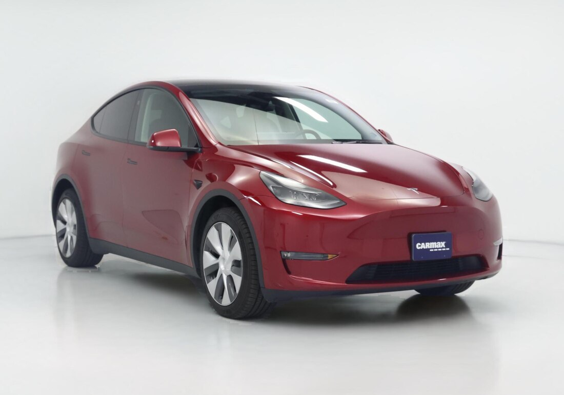 2024 Tesla Model Y Long Range All-Wheel Drive in Red — CarMax photo