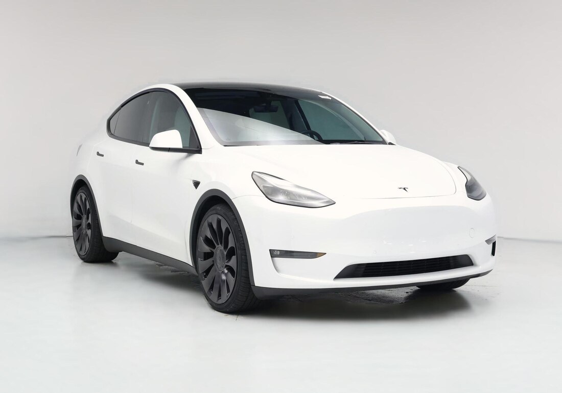 2021 Tesla Model Y Performance All-Wheel Drive in White — CarMax photo