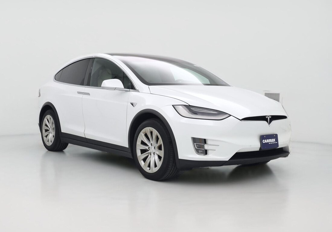 2020 Tesla Model X Long Range Plus in White — CarMax photo