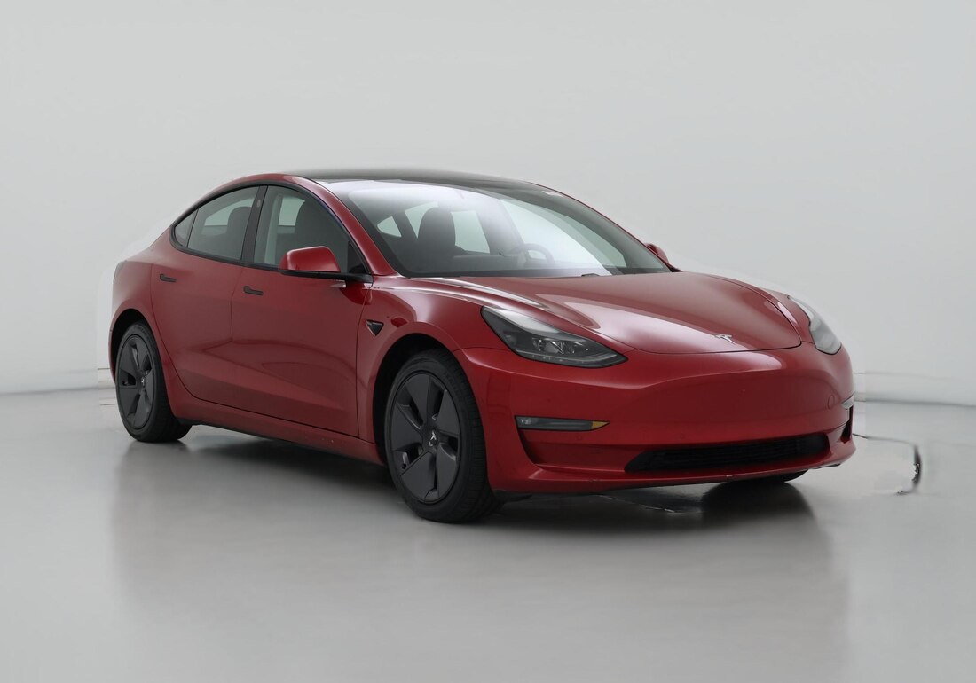 2021 Tesla Model 3 Long Range All-Wheel Drive in Red — CarMax photo