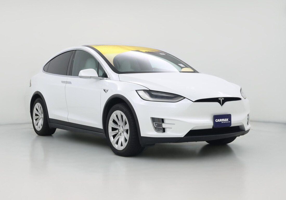 2020 Tesla Model X Long Range Plus in White — CarMax photo