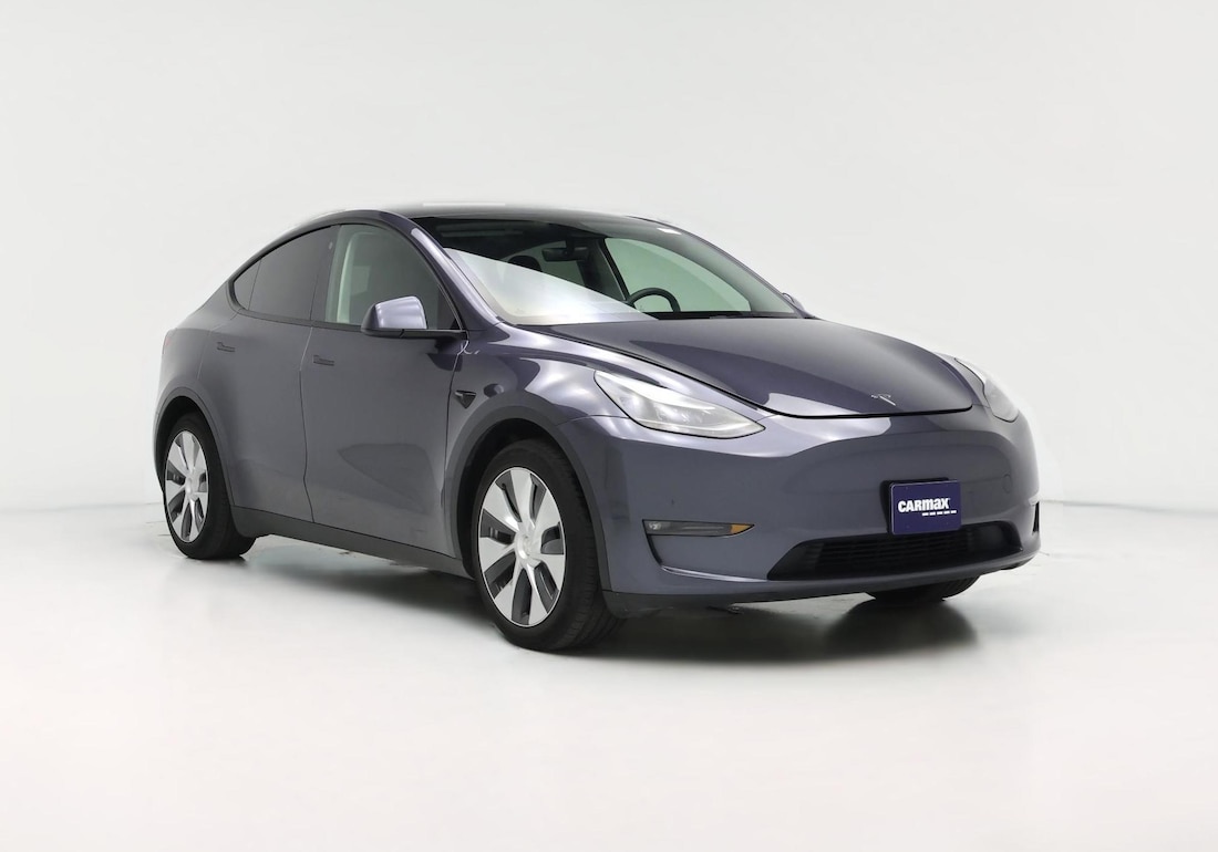 2023 Tesla Model Y Long Range All-Wheel Drive in Gray — CarMax photo